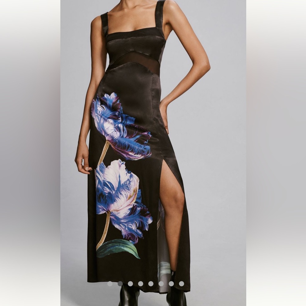 Anthropologie Black and Purple Dress